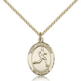 St. Christopher Track and Field Medal, Gold Filled, Medium - Gold-tone