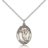 St. Paul of the Cross Medal, Sterling Silver, Medium - 18&quot; 1.2mm Sterling Silver Chain + Clasp