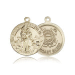St. Joan of Arc  Coast Guard Medal, 14 Karat Gold - 14 KT Yellow Gold