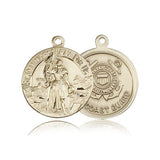 St. Joan of Arc  Coast Guard Medal, 14 Karat Gold - 14 KT Yellow Gold