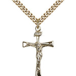 Maltese Crucifix Pendant, Gold Filled - 24&quot; 2.4mm Gold Plated Endless Chain