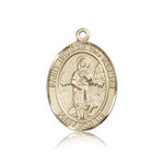 St. Isidore the Farmer Medal, 14 Karat Gold, Large - 14 KT Yellow Gold