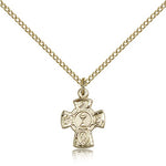 5 Way Cross Chalice Medal, Gold Filled - Gold-tone