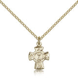 5 Way Cross Chalice Medal, Gold Filled - Gold-tone