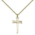 Nail Cross Pendant, Gold Filled - Gold-tone