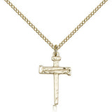 Nail Cross Pendant, Gold Filled - Gold-tone