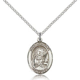 St. Apollonia Medal, Sterling Silver, Medium - 18&quot; 1.2mm Sterling Silver Chain + Clasp