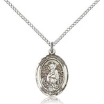 St. Christina the Astonishing Medal, Sterling Silver, Medium - 18&quot; 1.2mm Sterling Silver Chain + Clasp