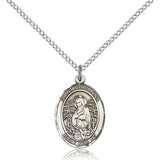 St. Christina the Astonishing Medal, Sterling Silver, Medium - 18&quot; 1.2mm Sterling Silver Chain + Clasp