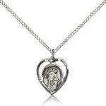 Guardian Angel Medal, Sterling Silver - 18&quot; 1.2mm Sterling Silver Chain + Clasp