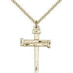 Nail Cross Pendant, Gold Filled - Gold-tone