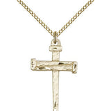 Nail Cross Pendant, Gold Filled - Gold-tone