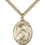 St. Dorothy Medal, Gold Filled, Large - 24&quot; 2.4mm Gold Plated Chain + Clasp
