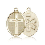 EMT Cross Pendant, 14 Karat Gold - 14 KT Yellow Gold