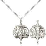 Novena Medal, Sterling Silver - 18&quot; 1.2mm Sterling Silver Chain + Clasp