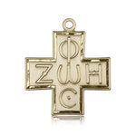 Light and Life Cross Pendant, 14 Karat Gold - 14 KT Yellow Gold