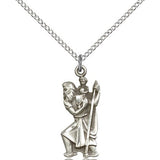 St. Christopher Medal, Sterling Silver - 18&quot; 1.2mm Sterling Silver Chain + Clasp