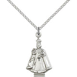 Infant Figure Medal, Sterling Silver - 18&quot; 1.2mm Sterling Silver Chain + Clasp