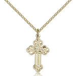 Russian Cross Pendant, Gold Filled - Gold-tone