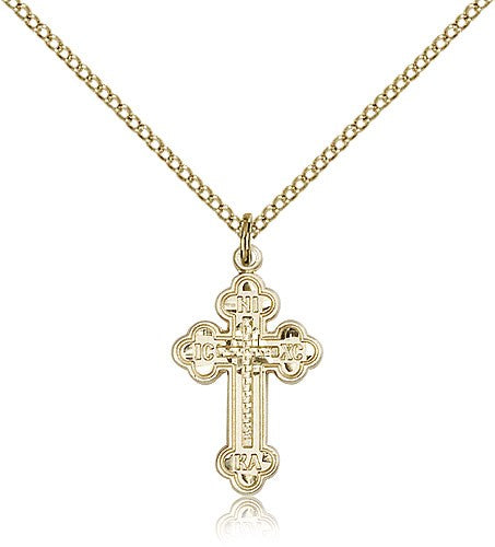 Russian Cross Pendant, Gold Filled - Gold-tone