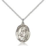 St. Malachy O'more Medal, Sterling Silver, Medium - 18&quot; 1.2mm Sterling Silver Chain + Clasp
