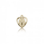 Heart Cross Pendant, 14 Karat Gold - 14 KT Yellow Gold