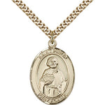 St. Philip the Apostle Medal, Gold Filled, Large - 24&quot; 2.4mm Gold Plated Chain + Clasp
