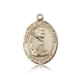 St. Pio of Pietrelcina Medal, 14 Karat Gold, Large - 14 KT Yellow Gold