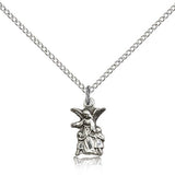 Guardian Angel Medal, Sterling Silver - 18&quot; 1.2mm Sterling Silver Chain + Clasp