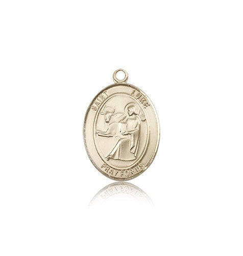 St. Luke the Apostle Medal, 14 Karat Gold, Medium - 14 KT Yellow Gold