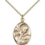 Madonna and Child Medal, Gold Filled - Gold-tone