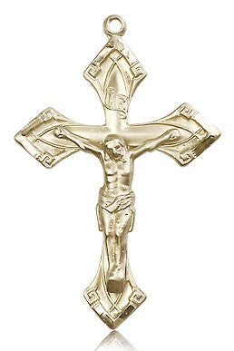Crucifix Pendant, 14 Karat Gold - 14 KT Yellow Gold