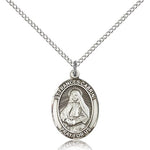 St. Frances Cabrini Medal, Sterling Silver, Medium - 18&quot; 1.2mm Sterling Silver Chain + Clasp