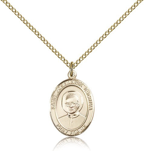 St. Josemaria Escriva Medal, Gold Filled, Medium - Gold-tone