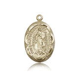 Our Lady of Guadalupe Medal, 14 Karat Gold - 14 KT Yellow Gold