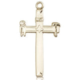 Carpenter Cross Pendant, 14 Karat Gold - 14 KT Yellow Gold