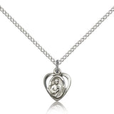 St. Jude Medal, Sterling Silver - 18&quot; 1.2mm Sterling Silver Chain + Clasp