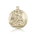 St. Michael the Archangel Medal, 14 Karat Gold - 14 KT Yellow Gold