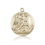 St. Michael the Archangel Medal, 14 Karat Gold - 14 KT Yellow Gold