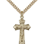 Crucifix Pendant, Gold Filled - 24&quot; 2.4mm Gold Plated Endless Chain