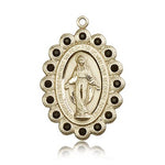 Miraculous Medal, 14 Karat Gold - 14 KT Yellow Gold