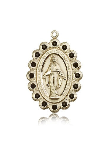 Miraculous Medal, 14 Karat Gold - 14 KT Yellow Gold