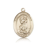 St. Christopher Medal, 14 Karat Gold, Large - 14 KT Yellow Gold