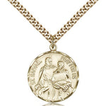 St. Raphael Medal, Gold Filled - 24&quot; 2.4mm Gold Plated Endless Chain