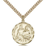 St. Raphael Medal, Gold Filled - 24&quot; 2.4mm Gold Plated Endless Chain