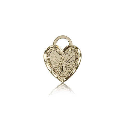 Miraculous Heart Medal, 14 Karat Gold - 14 KT Yellow Gold