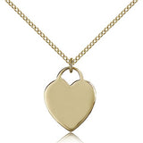 Heart Medal, Gold Filled - Gold-tone