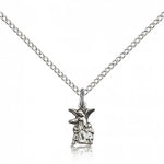 Littlest Angel Medal, Sterling Silver - 18&quot; 1.2mm Sterling Silver Chain + Clasp