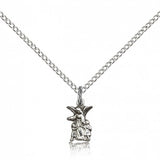 Littlest Angel Medal, Sterling Silver - 18&quot; 1.2mm Sterling Silver Chain + Clasp