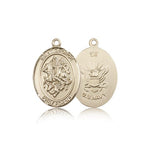 St. George Navy Medal, 14 Karat Gold, Medium - 14 KT Yellow Gold